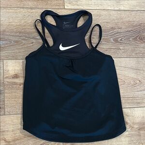 Nike Girl’s Black Racerback Tank Top with Attached Sports Bra